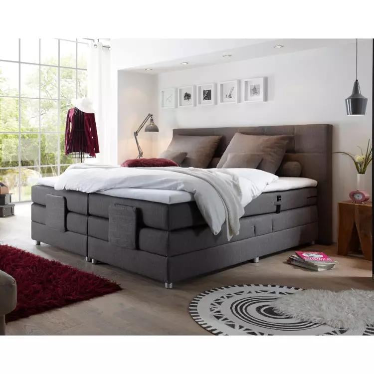 Boxspringbett Hotelbett Doppelbett MANAUS-09 in 7 Farben, Komfort Topper, 180 x 200 cm, H2, elektrisch verstellbar, Taschenfederkern-Matratze