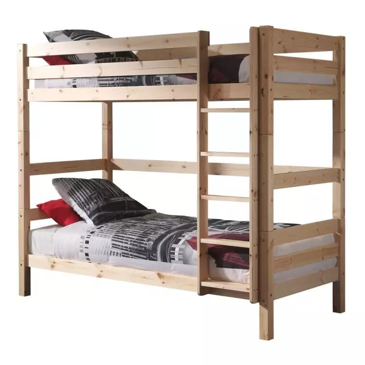 Etagenbett Kinderzimmer PINOO-12 in Kiefer massiv natur lackiert incl. Leiter, B/H/T: ca. 210/182/105 cm